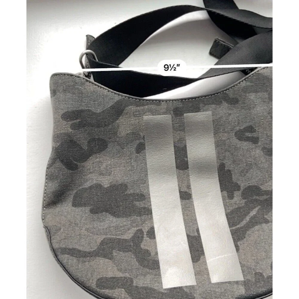 Quilted Koala Kanvas Mini‎ City Bag Gray Camo Canvas Crossbody Bag Guitar Strap